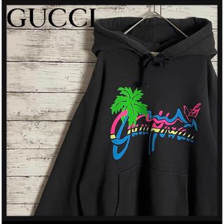 GUCCI - 【人気モデル】 グッチ ハワイアン ビッグロゴ パーカー GUCCI - 【人気モデル】 グッチ ハワイアン ビッグロゴ パーカー