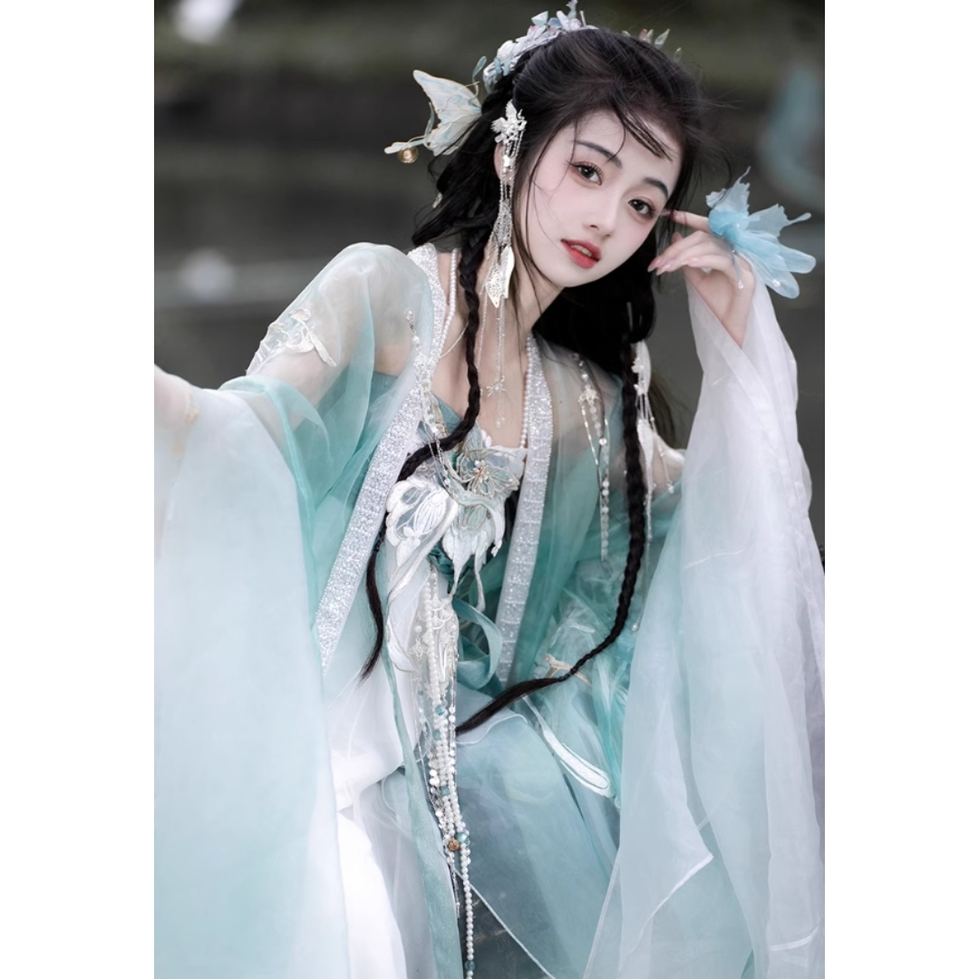 百花神 斉胸襦裙 刺繍入り 仙女服 中華漢服　H34＃ 百花神 斉胸襦裙 刺繍入り 仙女服 中華漢服 H34＃