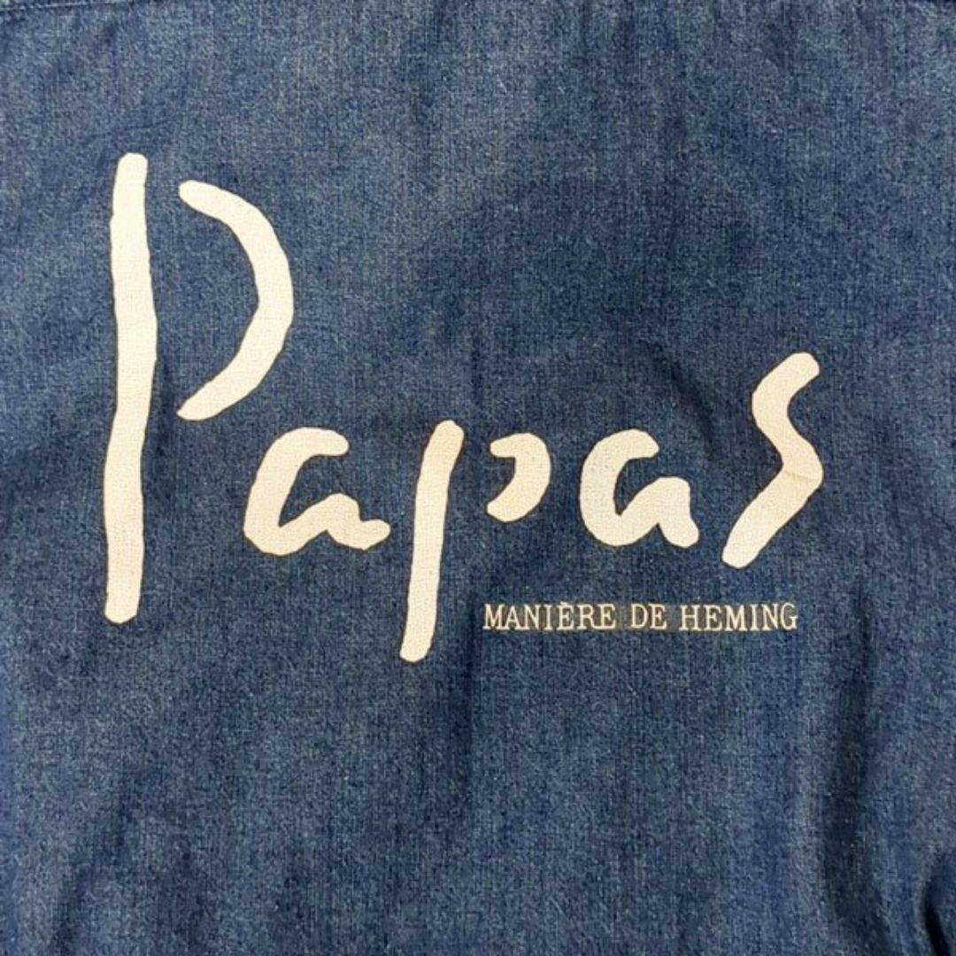 パパス デニムジャケット M ブルゾン ジージャン 背中ロゴ 90s パパス デニムジャケット M ブルゾン ジージャン 背中ロゴ 90s