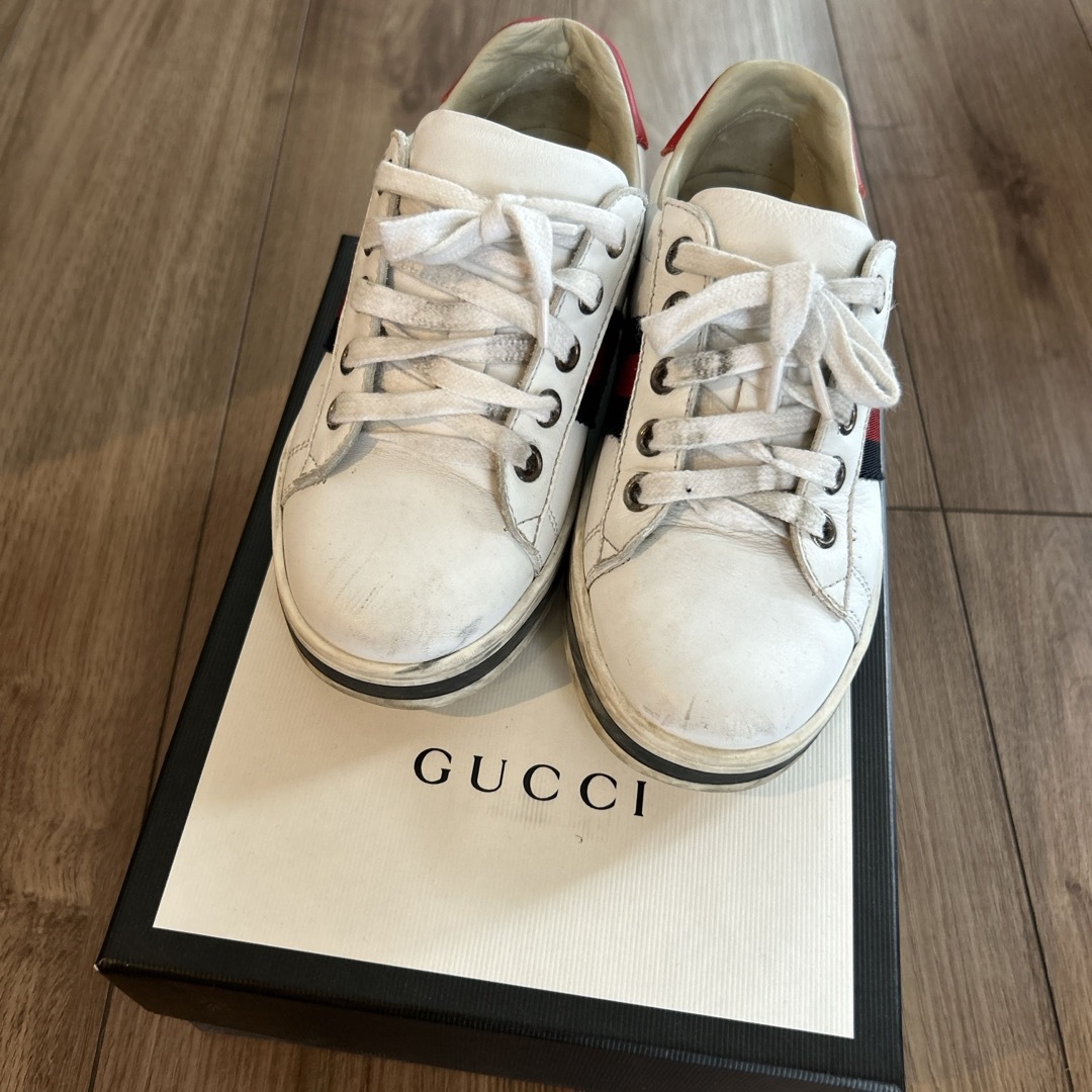 最終価格】GUCCI スニーカー キッズ サイズ30 キッズ靴/シューズ 最終価格】GUCCI スニーカー キッズ サイズ30 キッズ靴/シューズ