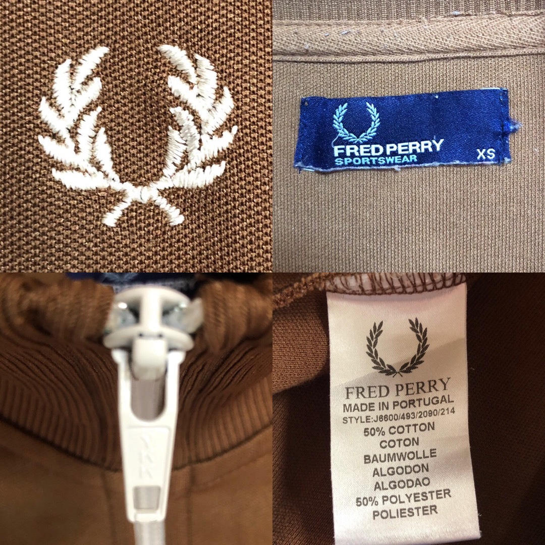 FRED PERRY - ブラウン⭐️Fred Perry トラックジャケットS 刺繍 FRED PERRY - ブラウン⭐️Fred Perry トラックジャケットS 刺繍