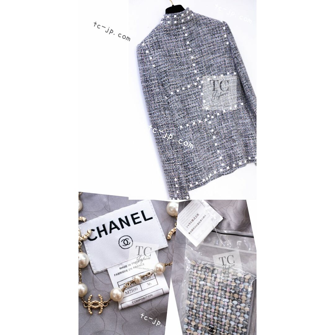CHANEL - シャネル ジャケット CHANEL グレー マルチカラー CHANEL - シャネル ジャケット CHANEL グレー マルチカラー