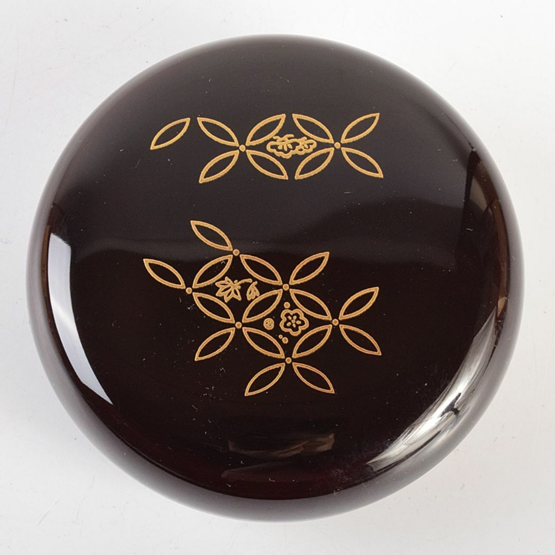 茶道具 塗師 中村宗哲作 七宝絵 万寿香合 共布 即中斎極め箱 M 茶道具 塗師 中村宗哲作 七宝絵 万寿香合 共布 即中斎極め箱 M