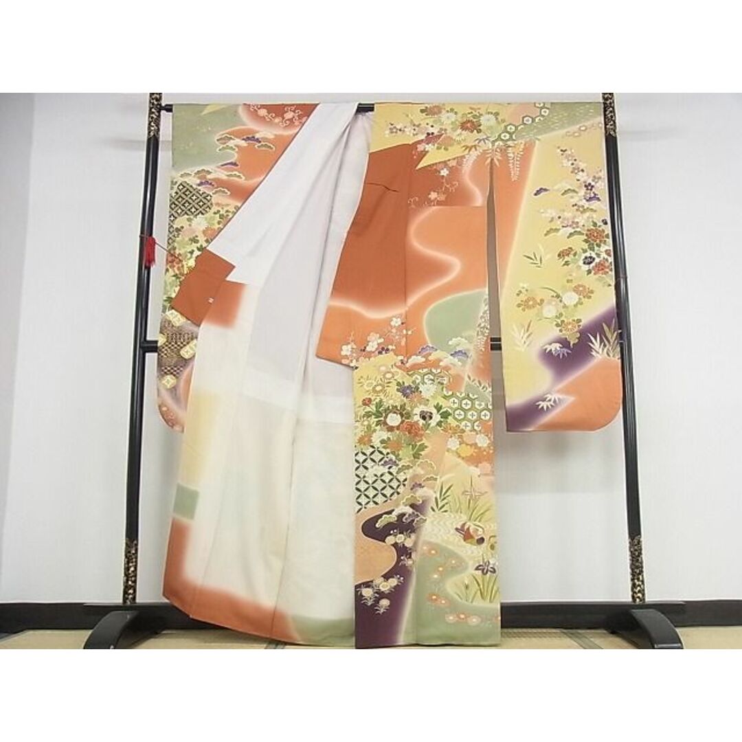 平和屋本店□極上 創業460年・千總 振袖 駒刺繍 花鳥風景文 暈し 平和屋本店□極上 創業460年・千總 振袖 駒刺繍 花鳥風景文 暈し