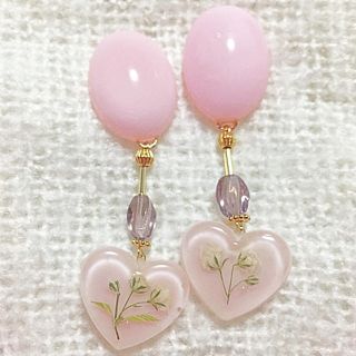 stone heart 💐pink(ピアス)