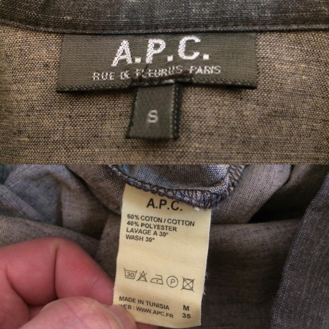 A.P.C(アーペーセー)のA.P.C アーペーセー ミリタリー風デニムシャツワンピース S PARIS レディースのワンピース(ミニワンピース)の商品写真