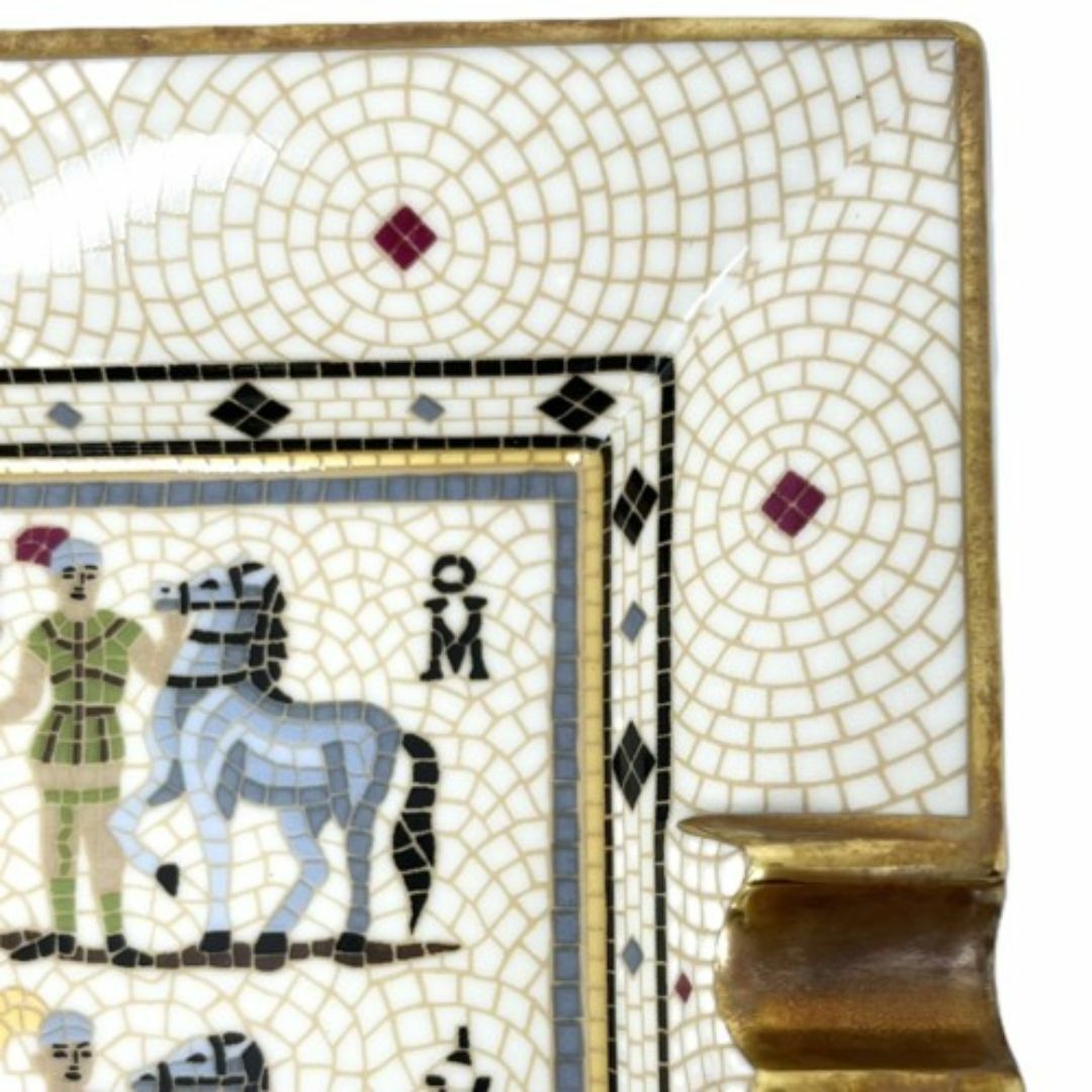 HERMES - HERMES エルメス アッシュトレイ 陶器 ベージュ マルチ HERMES - HERMES エルメス アッシュトレイ 陶器 ベージュ マルチ