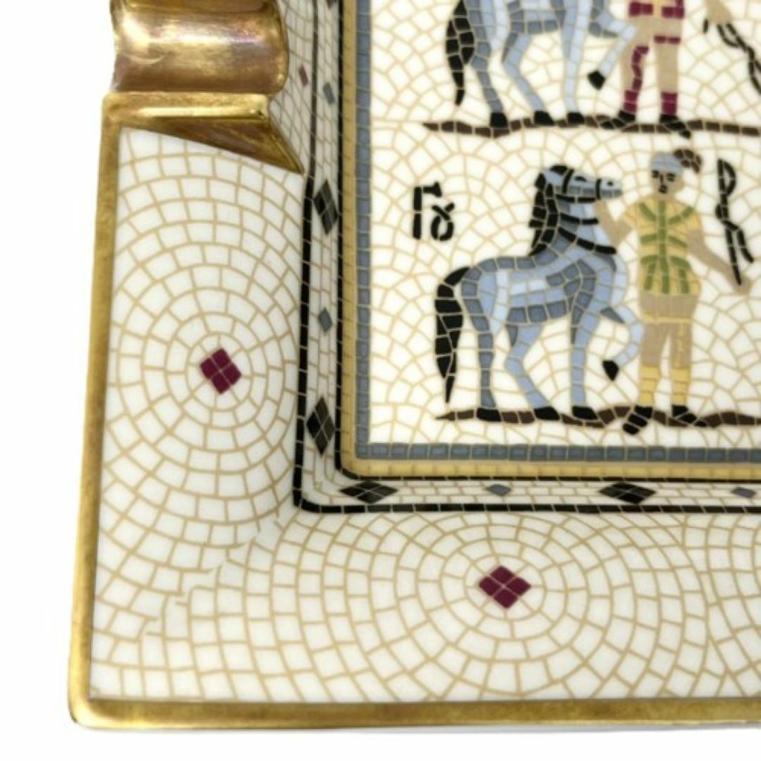 HERMES - HERMES エルメス アッシュトレイ 陶器 ベージュ マルチ HERMES - HERMES エルメス アッシュトレイ 陶器 ベージュ マルチ