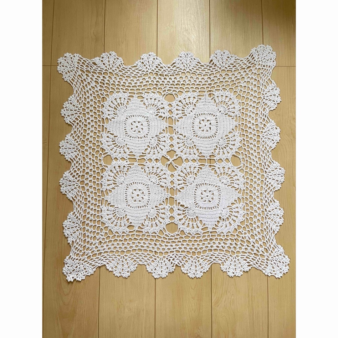 レース編み テーブルクロス ハンドメイド (No.24『ホワイトの レース編み テーブルクロス ハンドメイド (No.24『ホワイトの