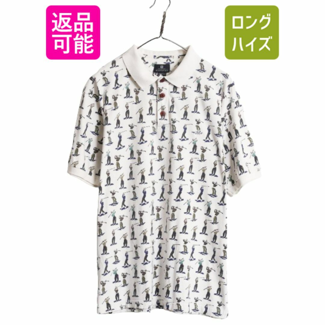 90s ジバンシィ 総柄 半袖 ポロシャツ メンズ L / 90年代 90s ジバンシィ 総柄 半袖 ポロシャツ メンズ L / 90年代