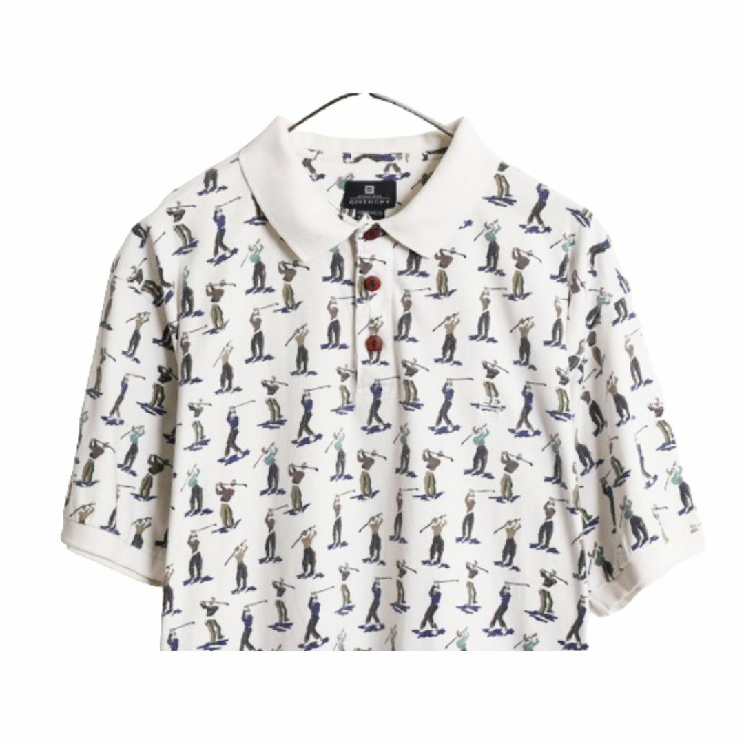 90s ジバンシィ 総柄 半袖 ポロシャツ メンズ L / 90年代 90s ジバンシィ 総柄 半袖 ポロシャツ メンズ L / 90年代