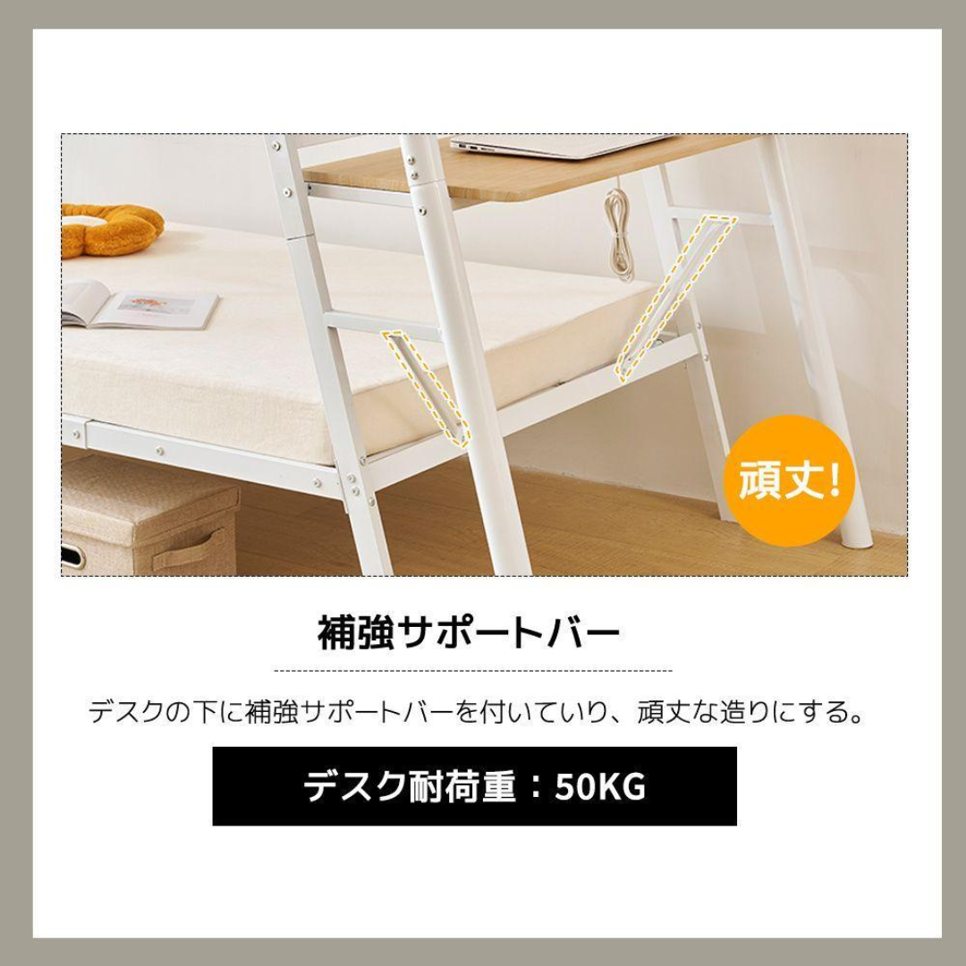ロフトベッド パイプベッド デスク付き シングル パイプ ミドル ロフトベッド パイプベッド デスク付き シングル パイプ ミドル