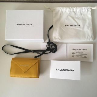バレンシアガ(Balenciaga)の新品 ペーパー ミニウォレット 財布 三つ折り  黄色 イエロー(財布)