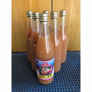 農家直送 桃ジュース 果汁60% 800ml 6本箱入　長野県産　ラベルレス(ソフトドリンク)