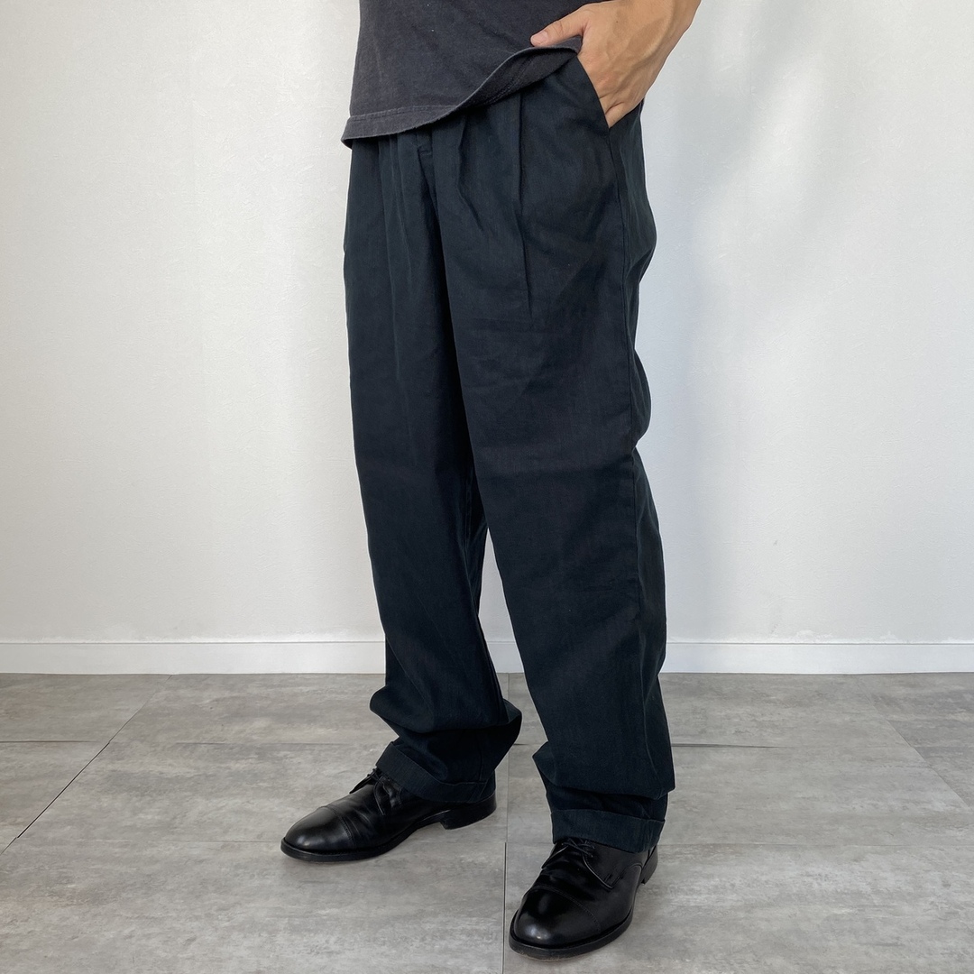 古着 DOCKERS RECODE ツータック リネンパンツ スラックス 古着 DOCKERS RECODE ツータック リネンパンツ スラックス