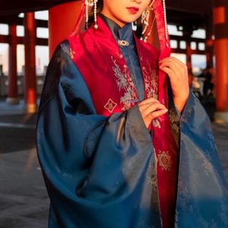 ふりふ - 蘭草花火 織錦比甲 赤金色アウター 中華風 明製漢服 ふりふ - 蘭草花火 織錦比甲 赤金色アウター 中華風 明製漢服