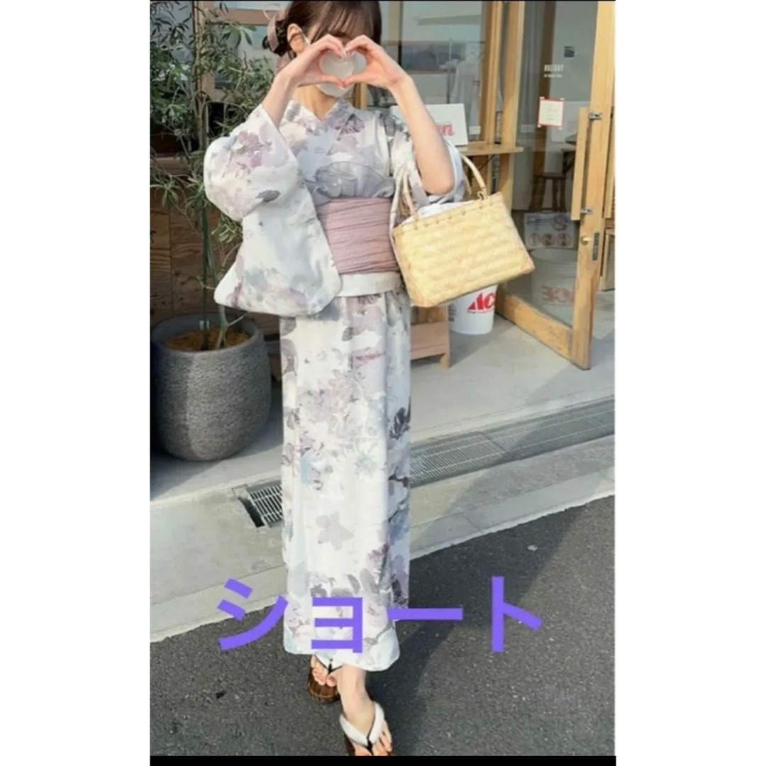 ラスト1着 3点セット ショート 2Way花柄セパレート浴衣 ラスト1着 3点セット ショート 2Way花柄セパレート浴衣
