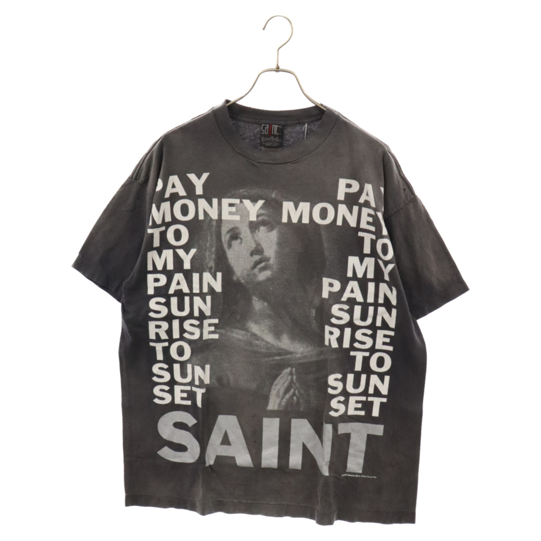 SAINT MICHAEL セントマイケル 24SS PTP SS TEE STAY REAL ステイリアルプリント 半袖Tシャツ カットソー ブラック SM-YS8-0000-C49