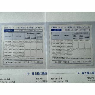 エディオン 株主優待カード 12000円分（6000×2）(ショッピング)
