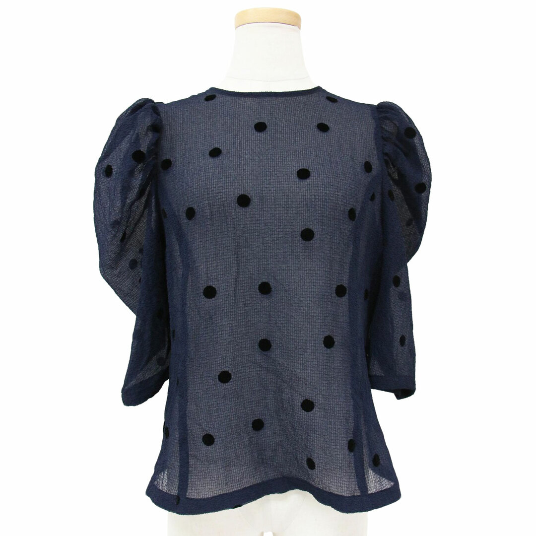 美品 SHE Tokyo シートーキョー ブラウス ネイビー系 1(M) 23春 美品 SHE Tokyo シートーキョー ブラウス ネイビー系 1(M) 23春