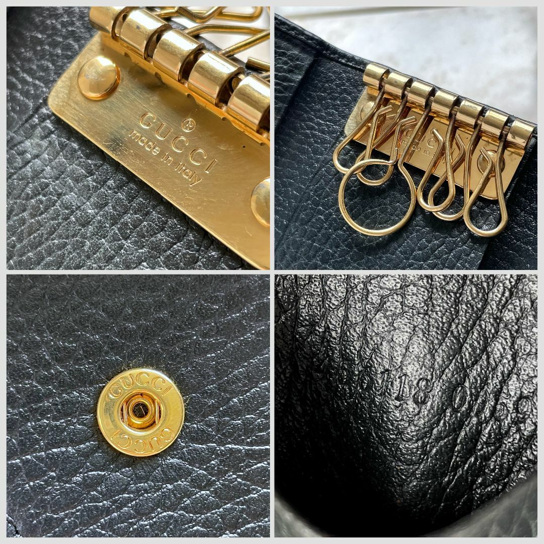 GUCCI グッチ GGマーモント レザー 6連キーケース ブラック