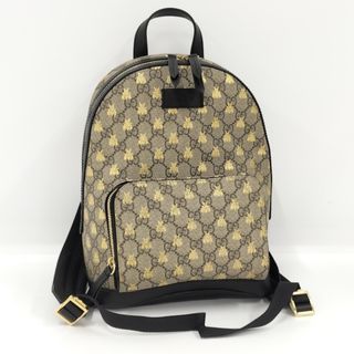 GUCCI - GUCCI リュックサック ビー GGスプリーム PVC ベージュ GUCCI - GUCCI リュックサック ビー GGスプリーム PVC ベージュ