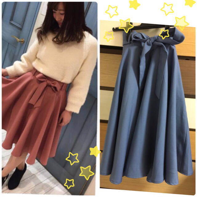 しまむら(シマムラ)の♡ウエストリボンスカート♡ レディースのスカート(ひざ丈スカート)の商品写真