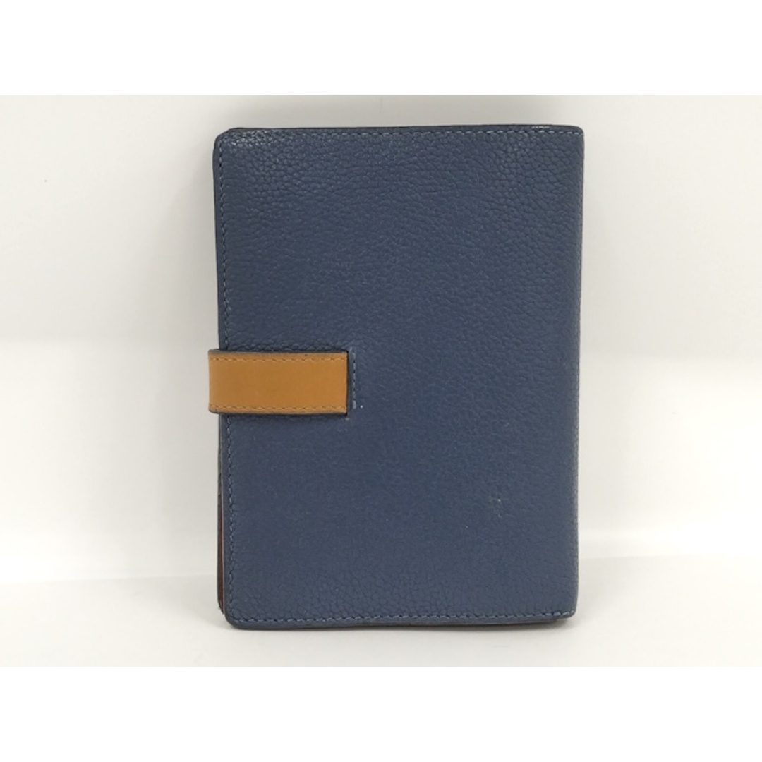 LOEWE 二つ折り財布 青 レザー