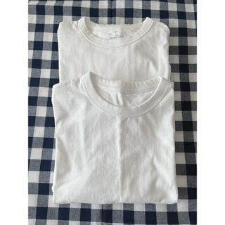 ムジルシリョウヒン(MUJI (無印良品))の⚘ 無印良品　新品 太番手天竺編み新品 オーガニックコットンワンピース２枚 /白(ロングワンピース/マキシワンピース)