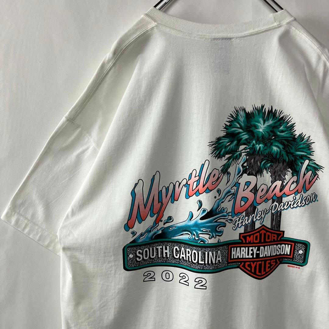 新品 ハーレーダビッドソン ビッグプリント Tシャツ ホワイト