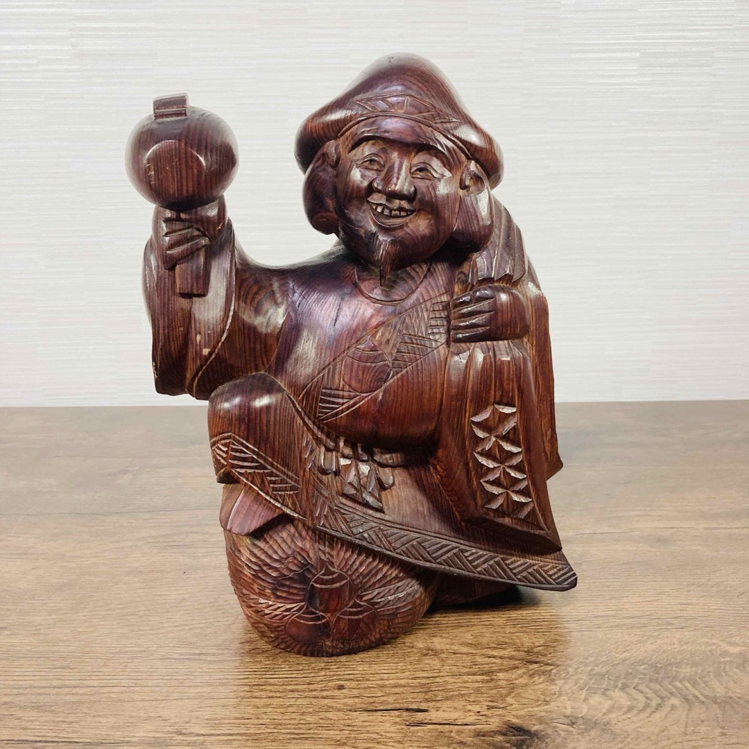 大国様 一刀彫 木製 置物 - 置物、オブジェ 大国様 一刀彫 木製 置物 - 置物、オブジェ