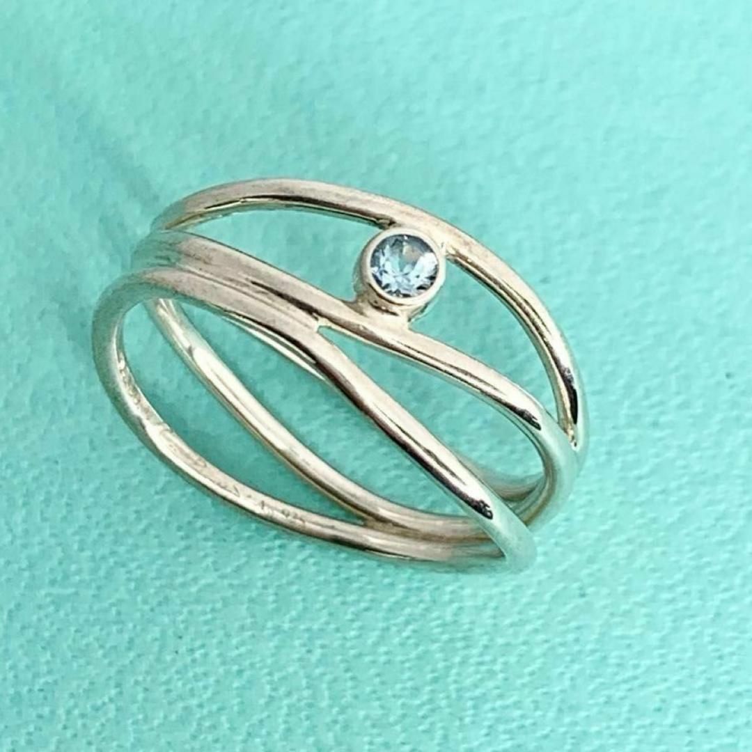 Tiffany & Co. - ティファニー ウェーブ 3ロウ リング アクア Tiffany & Co. - ティファニー ウェーブ 3ロウ リング アクア