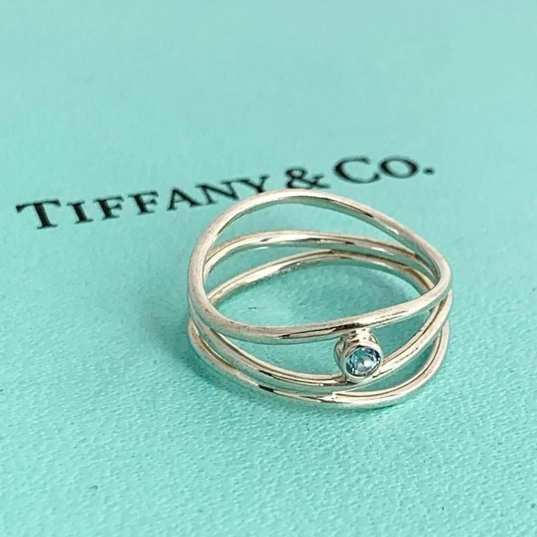 Tiffany & Co. - ティファニー ウェーブ 3ロウ リング アクア Tiffany & Co. - ティファニー ウェーブ 3ロウ リング アクア