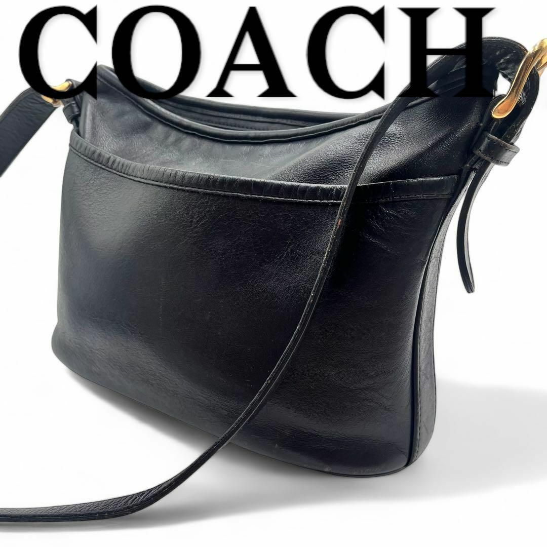 美品✨OLD COACH オールドコーチ ショルダーバッグ 斜め掛け 黒青 美品✨OLD COACH オールドコーチ ショルダーバッグ 斜め掛け 黒青