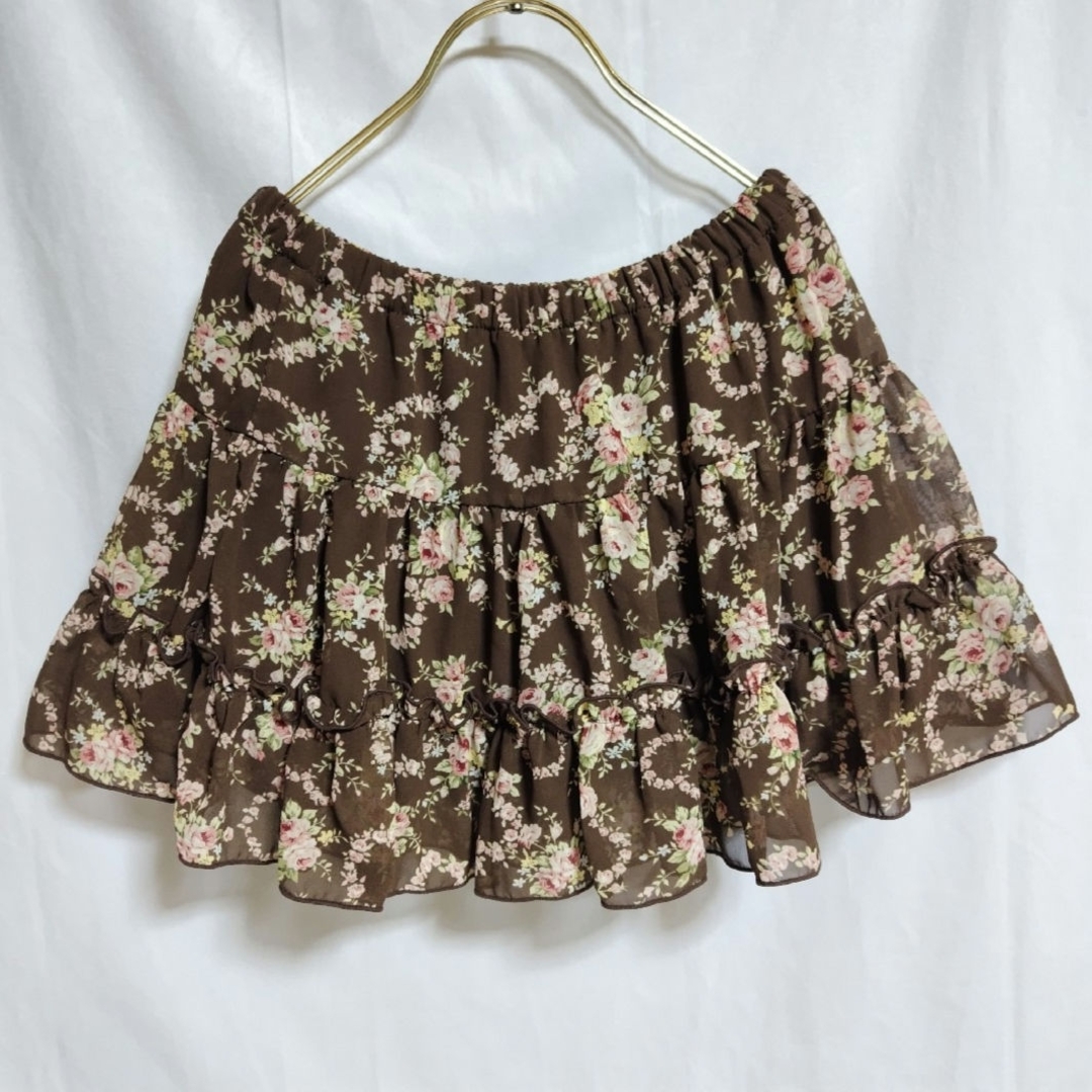 LIZ LISA(リズリサ)のリズリサ ミニスカート 花柄 フレア シフォン y2k 姫ギャル LIZLISA レディースのスカート(ミニスカート)の商品写真