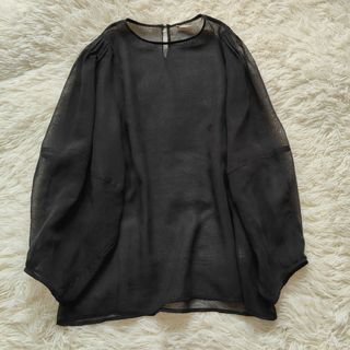 カレンソロジー(Curensology)の極美品 Curensology ブラック シアー シャツ(シャツ/ブラウス(半袖/袖なし))