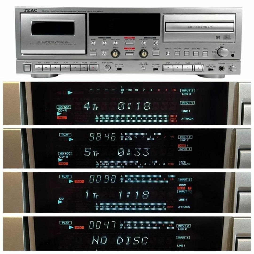 TEAC CDレコーダー/カセットデッキ シルバー AD-RW950 当っ TEAC CDレコーダー/カセットデッキ シルバー AD-RW950 当っ