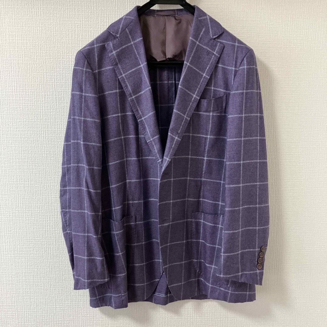 美品 ビームス 春夏ジャケット ウインドウペーン シルクカシミヤ 美品 ビームス 春夏ジャケット ウインドウペーン シルクカシミヤ