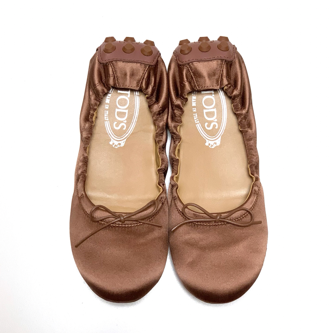 TOD'S - ☆良品 トッズ サテン生地 ラバーペブル バレエシューズ TOD'S - ☆良品 トッズ サテン生地 ラバーペブル バレエシューズ