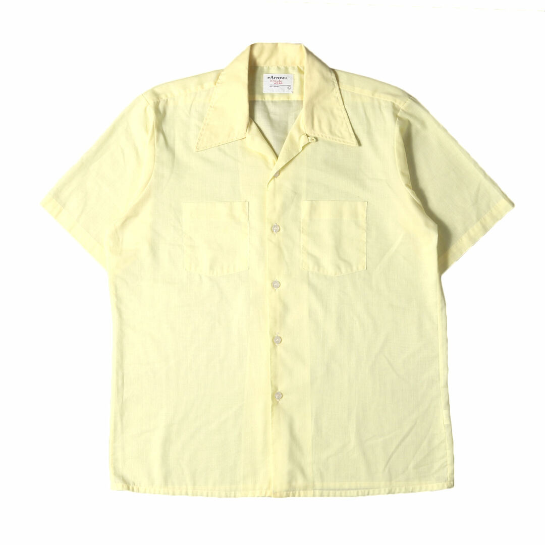 U.S.VINTAGE 70s オープンカラー ポリコットン 半袖 ボタン U.S.VINTAGE 70s オープンカラー ポリコットン 半袖 ボタン