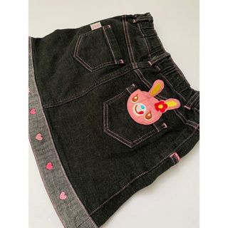 mezzo piano - メゾピアノ ミミちゃん 刺繍 デニムスカート 100 mezzo piano - メゾピアノ ミミちゃん 刺繍 デニムスカート 100