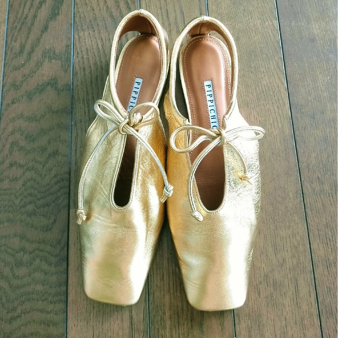 極美品PIPPICHIC amber coco フラットシューズ ゴールド 極美品PIPPICHIC amber coco フラットシューズ ゴールド