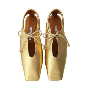 極美品PIPPICHIC amber coco フラットシューズ ゴールド 極美品PIPPICHIC amber coco フラットシューズ ゴールド