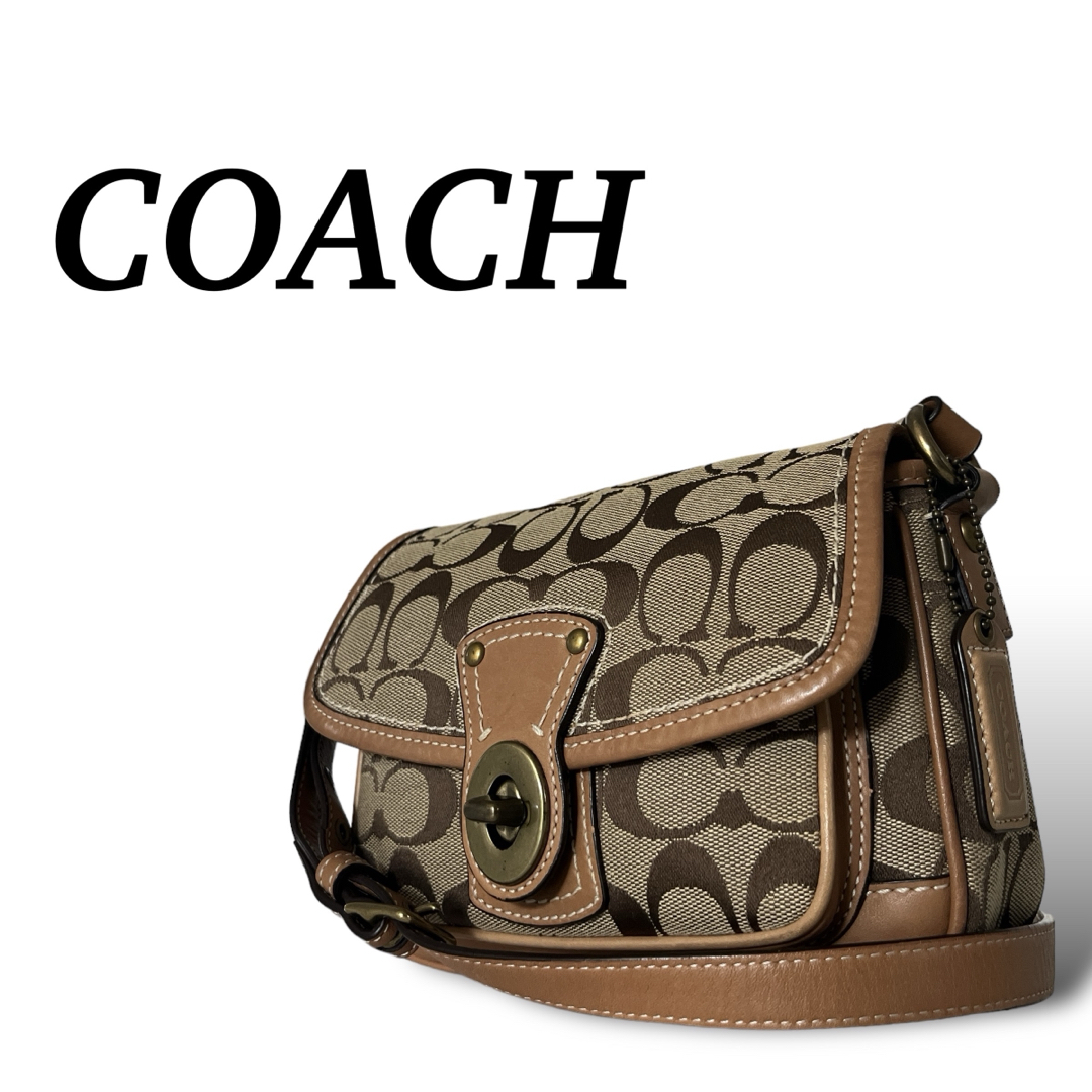 COACH - コーチ　ショルダーバッグ　ターンロック　シグネチャー　ゴールド金具　10566