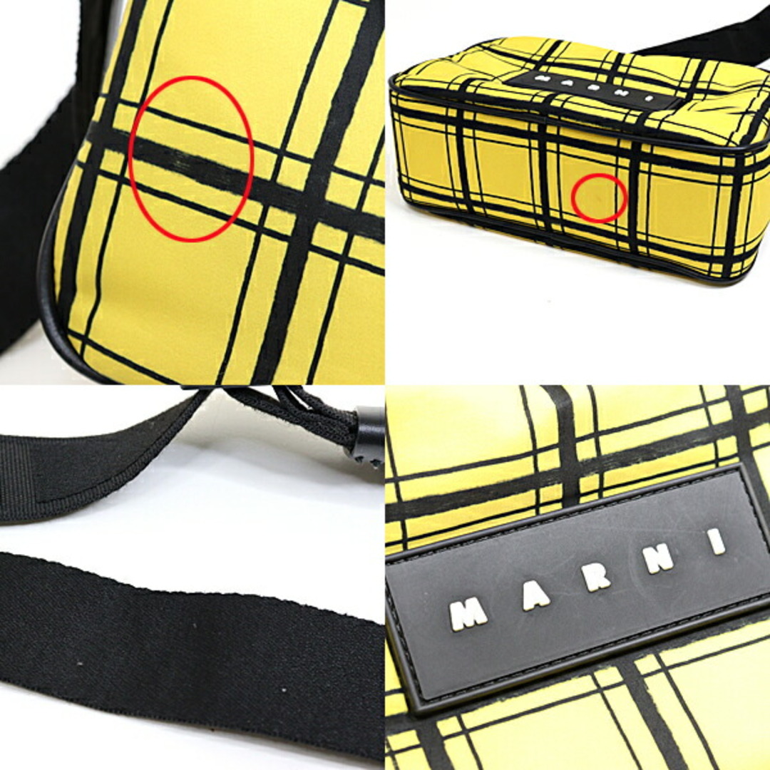 MARNI - MARNI マルニ チェック PUFF カメラバッグ イエロー MARNI - MARNI マルニ チェック PUFF カメラバッグ イエロー