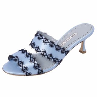 マノロブラニク(MANOLO BLAHNIK)の未使用 マノロ・ブラニク Manolo Blahnik 23SS サンダル KAFLANU ミュール サテン レース シューズ レディース 37(サンダル)