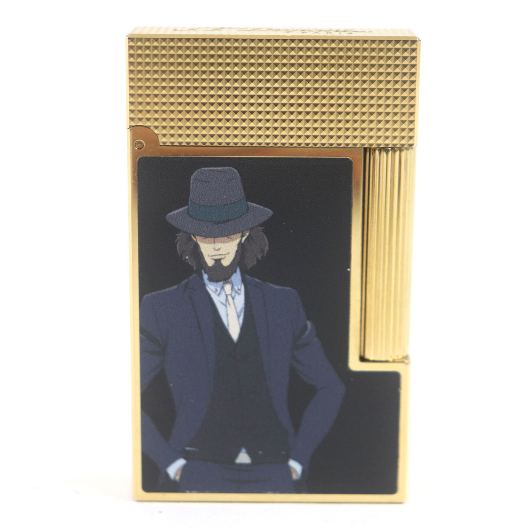 DUPONT - 極美品▼Dupont デュポン ルパン三世VSキャッツアイ 次元大介 ライン2 クリング 現行品 ダブルバーナー ローラー式 ガス ライター ゴールド ブラック ケース付き フランス製 メンズ 着火確認済み 定価220,000円