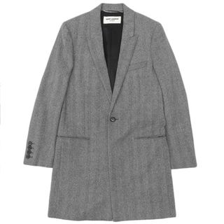 YSL ロングコート ブルーグレー ウール100% S イヴ・サンローラン YSL ロングコート ブルーグレー ウール100% S イヴ・サンローラン