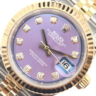 ロレックス(ROLEX)の　ロレックス ROLEX デイトジャスト ラベンダー タペストリー 279173G ラベンダー K18×SS レディース 腕時計(腕時計)