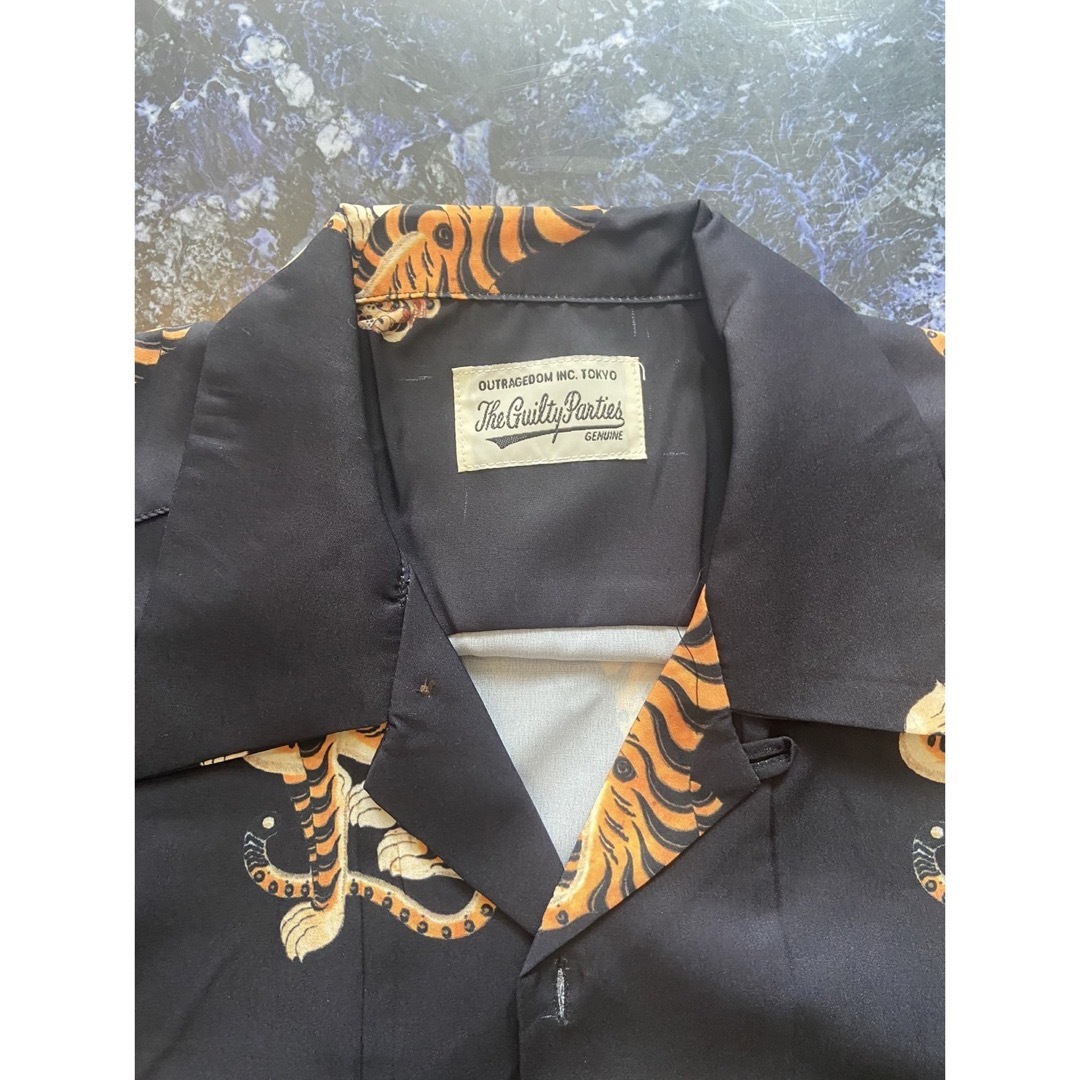 WACKOMARIA タイガーハワイアンシャツ ブラック 18AW 李朝猫虎 WACKOMARIA タイガーハワイアンシャツ ブラック 18AW 李朝猫虎